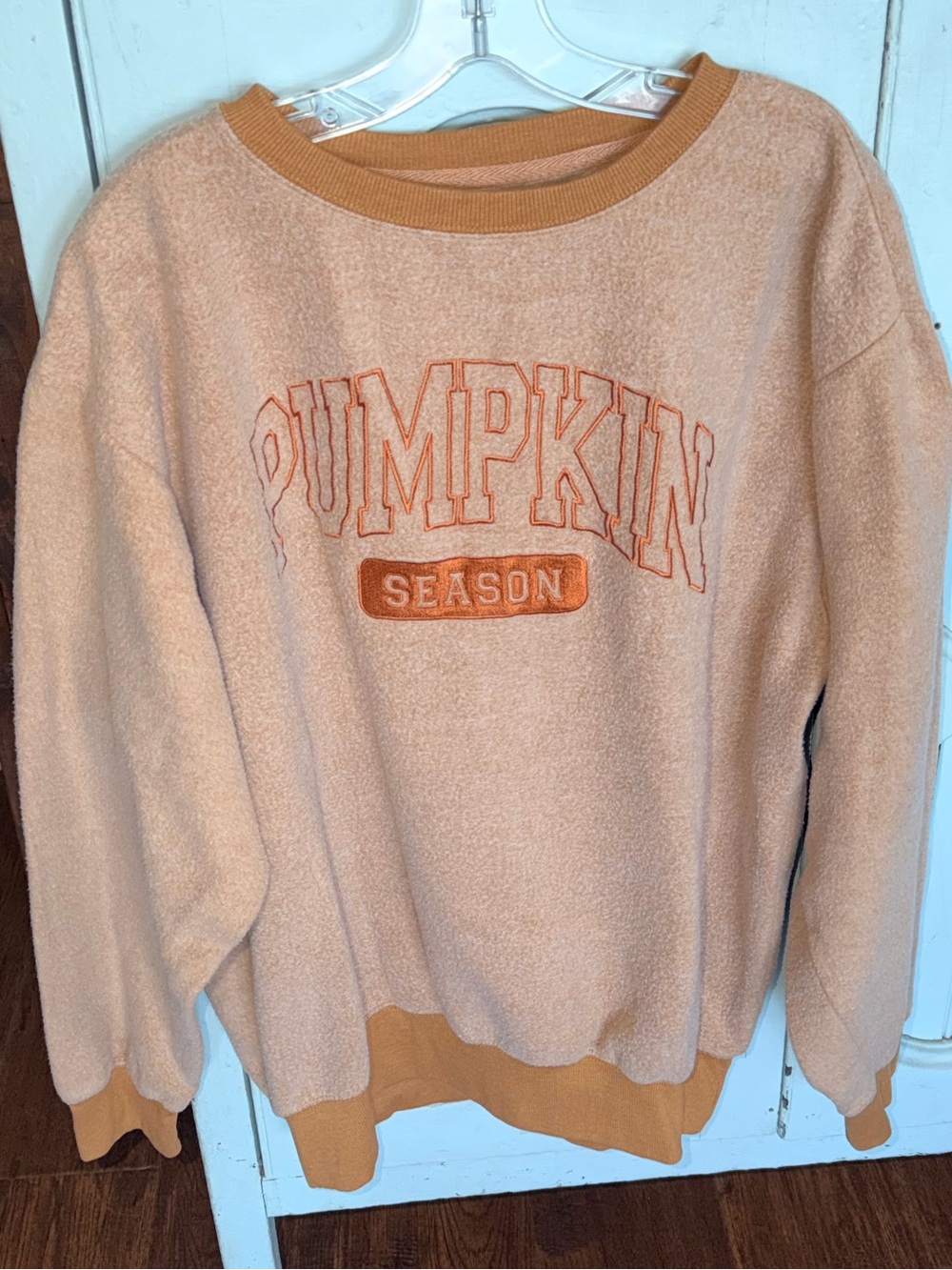Pumpkin Season Crewneck Sweater - Light Brown Fall Fleece